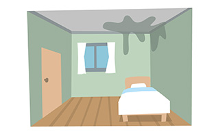 天井にシミのような物がある