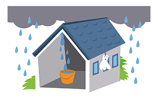 長雨が続くとしばらくして漏れてくる